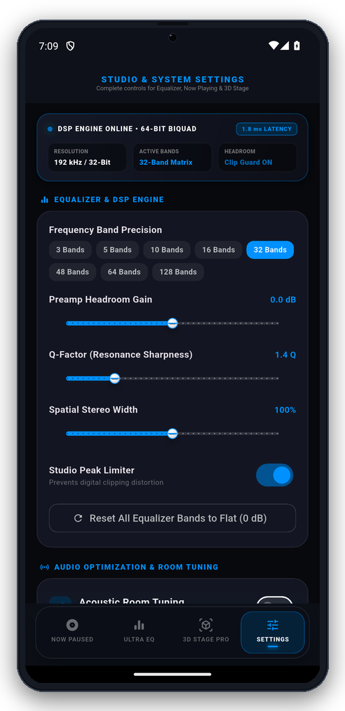 Ultra EQ Audiophile Settings Mockup